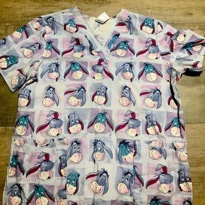 Disney eeyore scrubs top size large